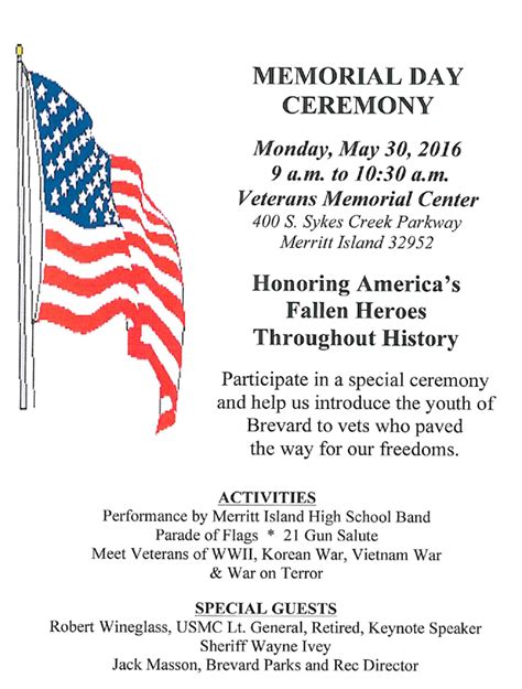 memorial day honor america america's fallen heroes history youth Brevard vets veterans freedom ...