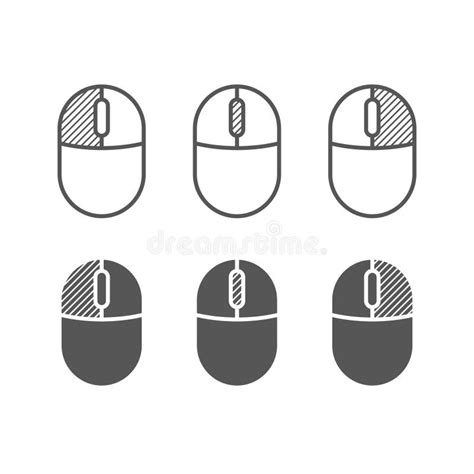 Computer Mouse Buttons Icon. One Color Symbols Stock Vector - Illustration of group, outline ...