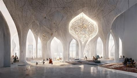 Premium AI Image | A rendering of the interior of the zayed mosque.