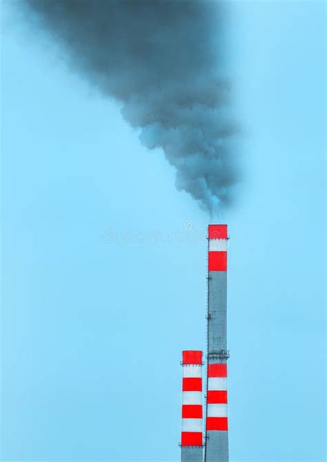 Environmental Pollution, Environmental Problem, Smoke from the Chimney of a Plant or Thermal ...
