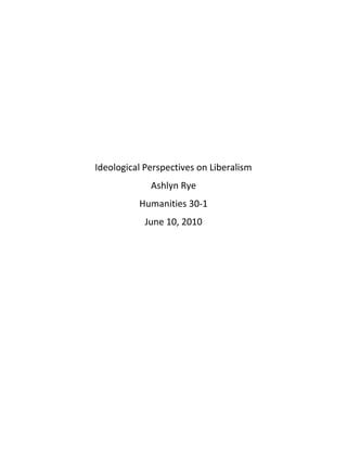 Ideological perspectives on liberalism | PDF