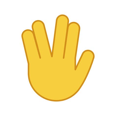 Vulcan salute emoji color icon. Live long and prosper hand gesture ...