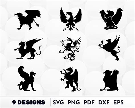 Griffin SVG, Gryphon Silhouette SVG, Mythical Animal Gryphon, Lion SVG, Griffin Cut File ...