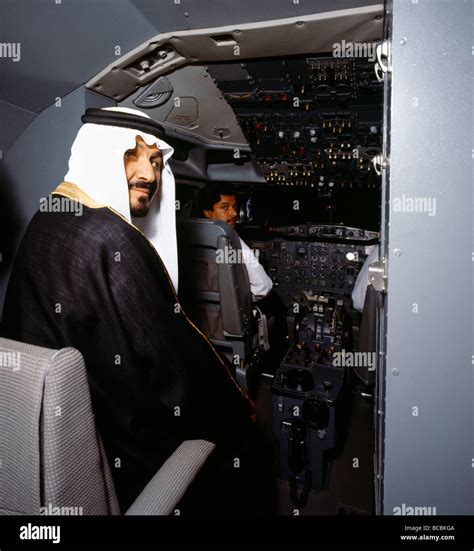 Saudi Arabia Hrh Prince Sultan Bin Abdul Aziz In Aeroplane Cockpit & Pilots Stock Photo - Alamy