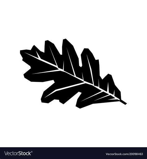 Oak leaf black silhouette icon isolated on a white