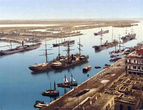 Suez Canal at Port Said in 1890. | Suez, Port said, Le port