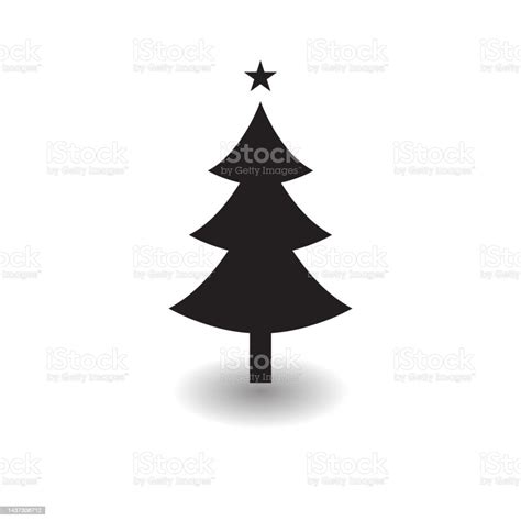 Christmas Tree Icon And Star Vector Flat Object Vector Illustration Isolated On White Background ...