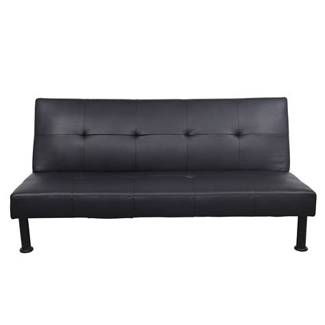 Hommoo Faux Leather Sofa Bed, Modern Futon Couch for Living Room, Convertible Futon Sofa Bed for ...