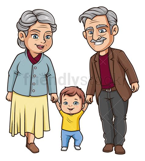 Grandparents Playing With Grandchildren Clipart