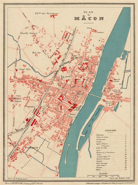 Vintage Map of Mâcon Plan De Mâcon Fine Reproduction on - Etsy