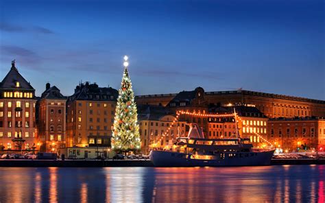 Download wallpapers Stockholm, Christmas tree, Sweden, New Year, holiday for desktop free ...