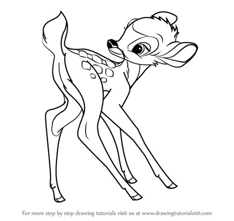 Learn How to Draw Bambi from Bambi (Bambi) Step by Step : Drawing Tutorials