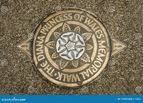 Lady Diana Princess of Wales Memorial Walk Marker, London Editorial ...