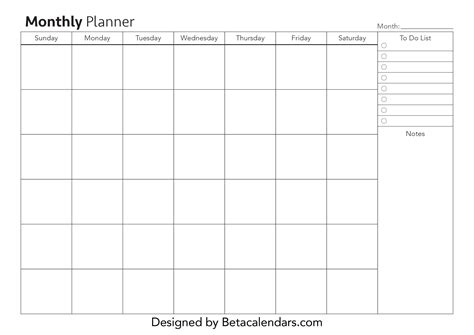 Free Printable Monthly Planner Templates