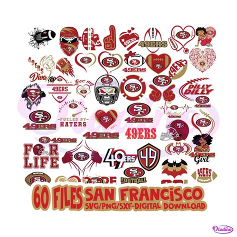 San Francisco 49ers SVG NFL Team SVG Bundle Download » Oladino