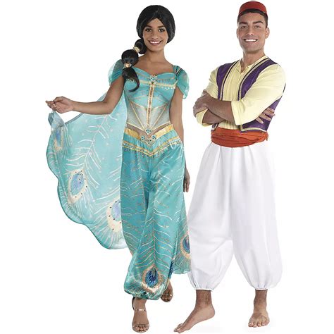 Adult Jasmine Whole New World & Aladdin Couples Costumes | Party City ...