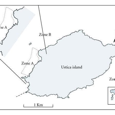 The zones of the Ustica marine protected area and the no-take area of... | Download Scientific ...