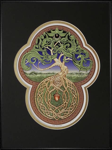 Celtic Tree of Life- Framed Digital Art Print 12x 16