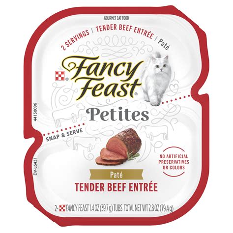 Fancy Feast Petites Tender Beef Entree Gourmet Pate Wet Cat Food, 2.8 ...