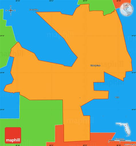 Political Simple Map of ZIP Code 32643