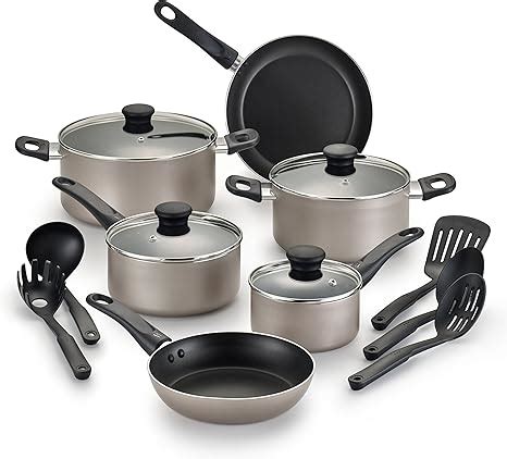 Amazon.com: WearEver, Champagne Nonstick Cookware, Pots and Pans, 15-Piece Set: Home & Kitchen