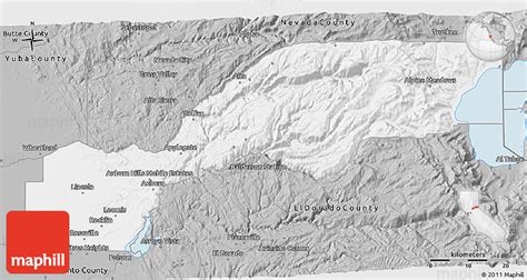 Gray 3D Map of Placer County