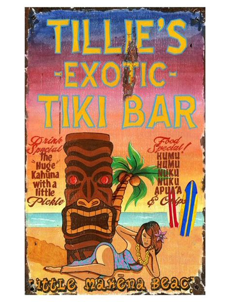 Custom Tiki Bar Vintage Style Metal Sign - Personalized Antique ...