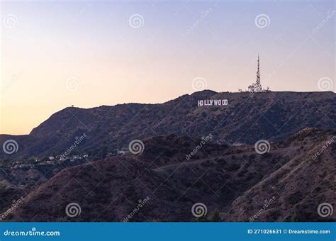 Hollywood Sign at Sunset editorial photo. Image of angeles - 271026631