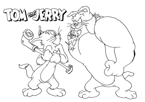 Tom And Jerry And Spike Coloring Pages