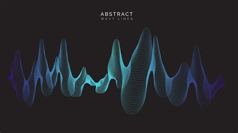 abstract blue wavy lines with black background 29181208 Vector Art at ...