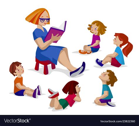 Kids listening1 Royalty Free Vector Image - VectorStock