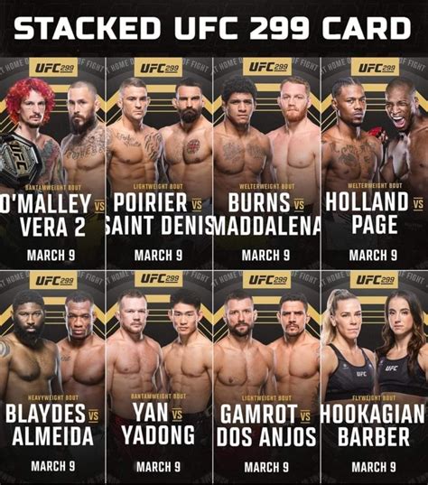 Stacked UFC 299 Card (March 9th) : r/ufc