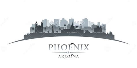 Phoenix Arizona City Silhouette White Background Stock Illustration ...