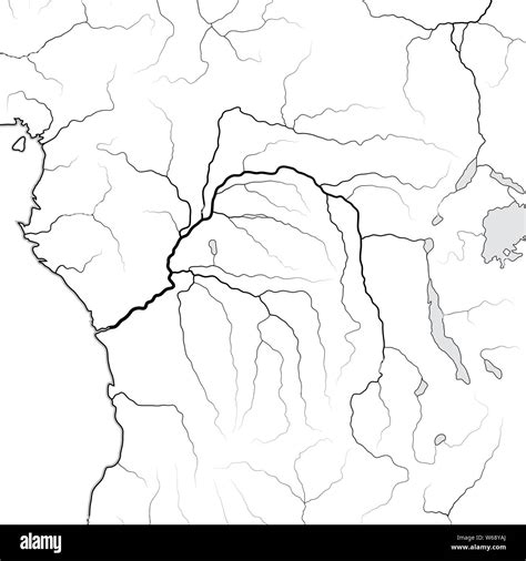 World Map of The CONGO RIVER basin: Equatorial Africa, Central Africa ...