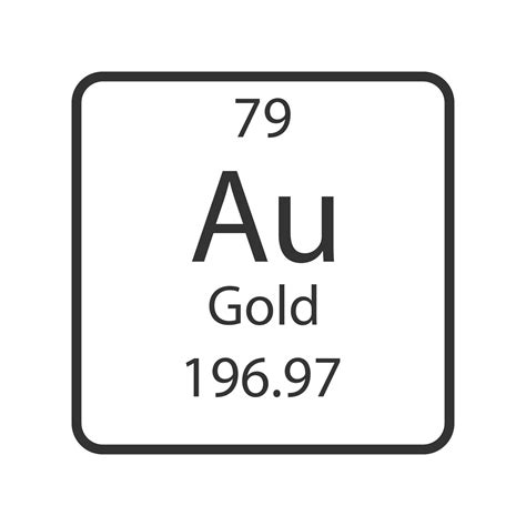 Gold symbol. Chemical element of the periodic table. Vector ...