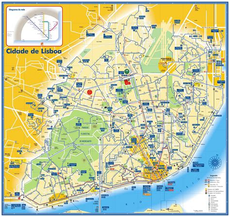 Lisbon transport map - Transport map lisbon (Portugal)