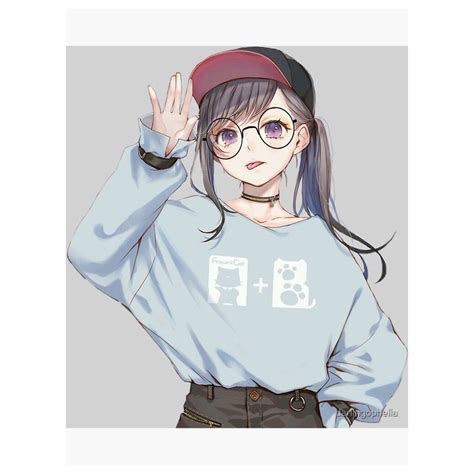 Anime Girl Cute Glasses - MAXIPX