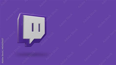 Twitch app icon floating with for background in 3D style rendering with copy space. Twitch logo ...