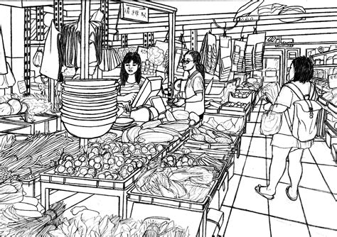 Market Clipart Easy Village Market Drawing Picture / You can use these free easy village market ...