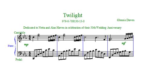 Twilight - Piano Sheet Music - PepperPot Press