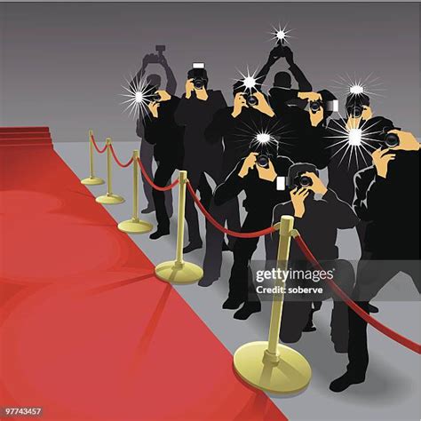 Paparazzi Using Flash Photography Along Red Carpet Photos and Premium ...