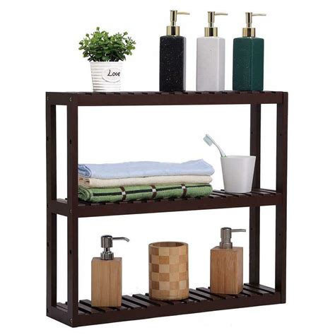 Bamboo 3-Tier Wall Mounted Bathroom Rack - Affordable Modern Design ...