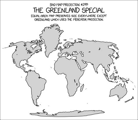 2489: Bad Map Projection: The Greenland Special - explain xkcd