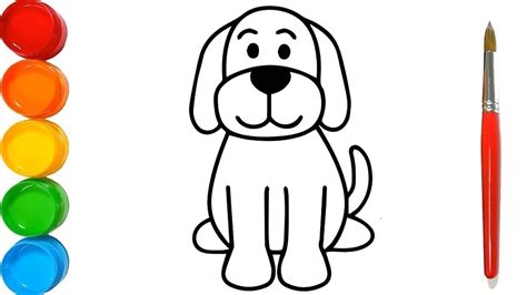 How to Draw a Dog for kids - Drawing For Kids - Cloluring for Children