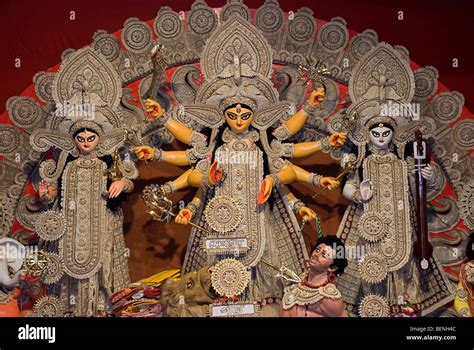 Goddess Durga Durga Puja Festival Kolkata West Bengal India Stock Photo ...