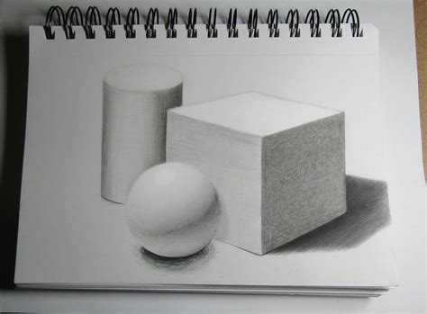 How to Draw a Still Life with Basic Geometric Shapes (Cube, Sphere, and Cylinder) with Graphite ...