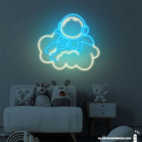 Astronaut on Cloud Neon Sign | Glowworm Neon