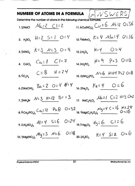 Counting atoms Worksheet Answers 31 atoms and Elements Worksheet Answer Key Worksheet Measuring ...