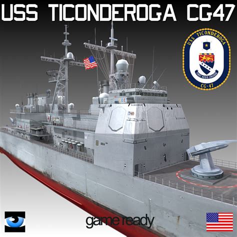 3d model uss ticonderoga class cg