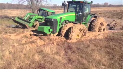 Tractors stuck in the mud! - YouTube